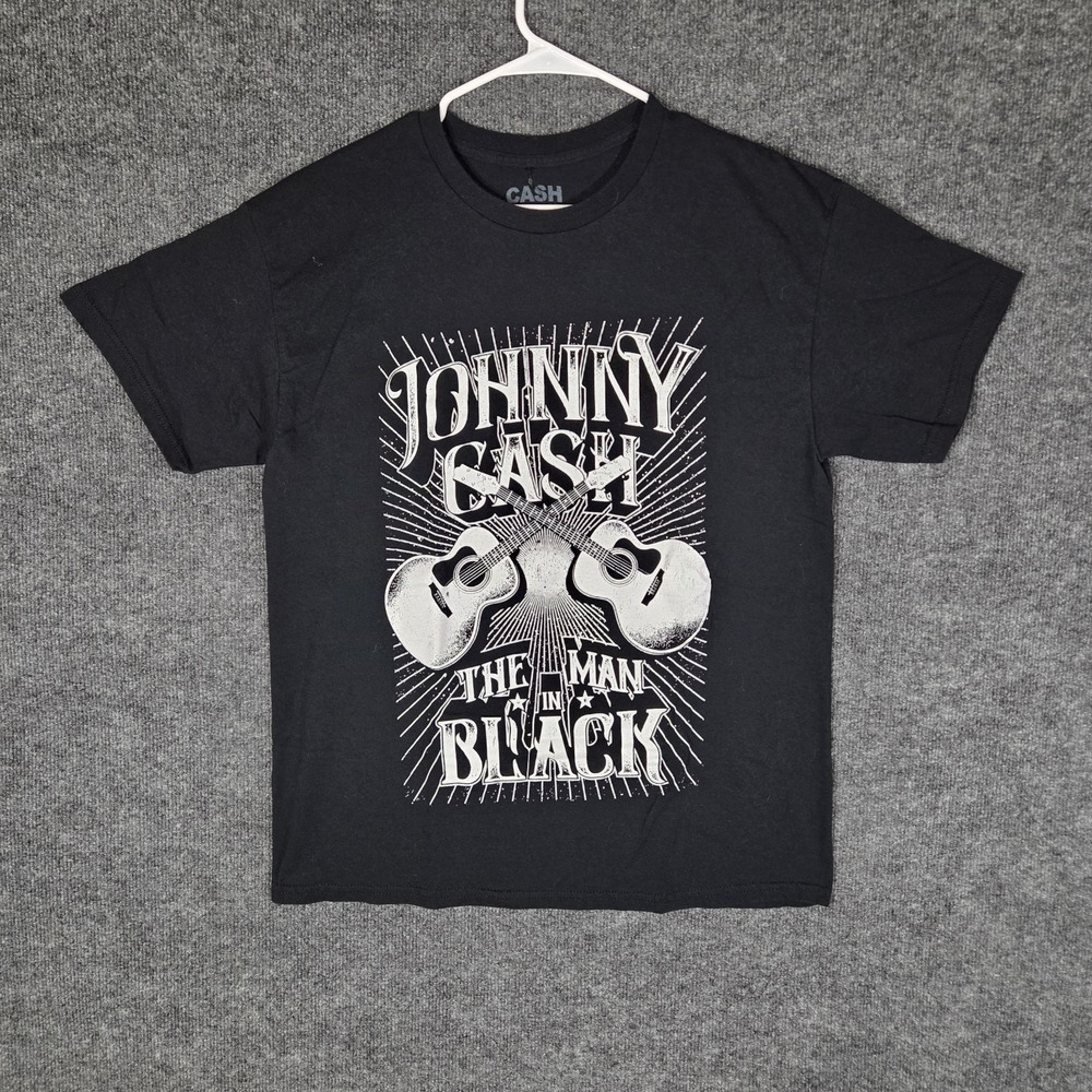 Johnny Cash The Man In Black Graphic T Shirt Mens Large Black Country Music Tee